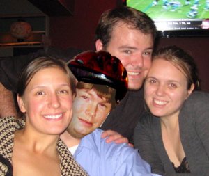 The four roommates at the bar one night.