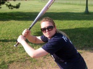 Lauren at the bat