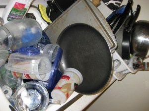 I did the dishes Tuesday night.