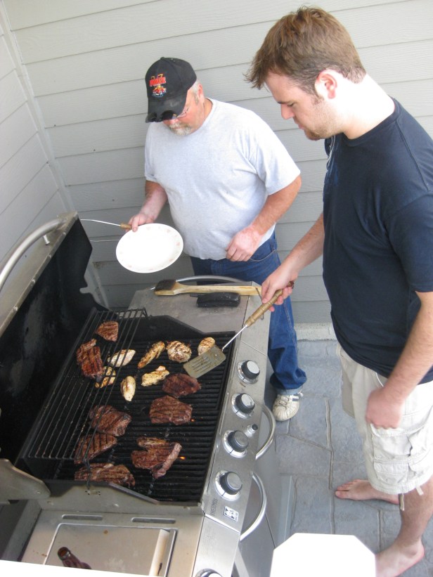 Dad put me in charge of grilling some homegrown meat.