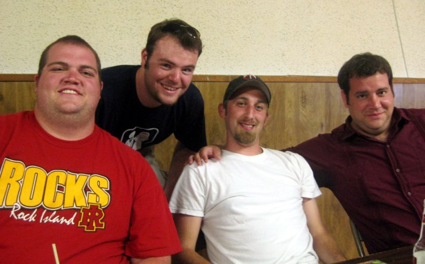 Colin, Walsh, Feeney, and I before boarding the bus.