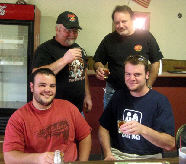 Dad, Stuart, Alex, and I start the night off at the Lounge.