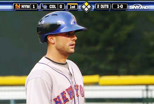 No Photoshop job—David Wright wearing a comically large helmet for the Mets.