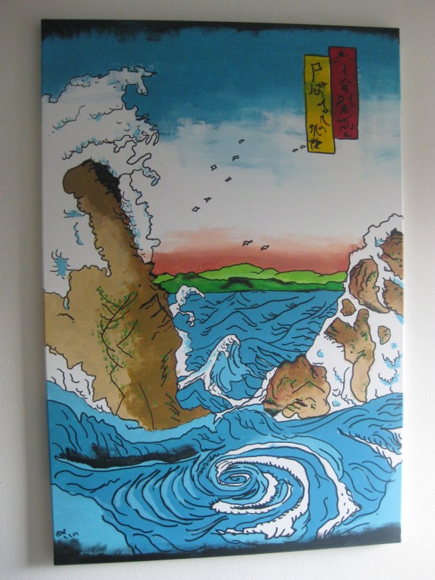 My 2-hour take on Hiroshige's "Navaro River"