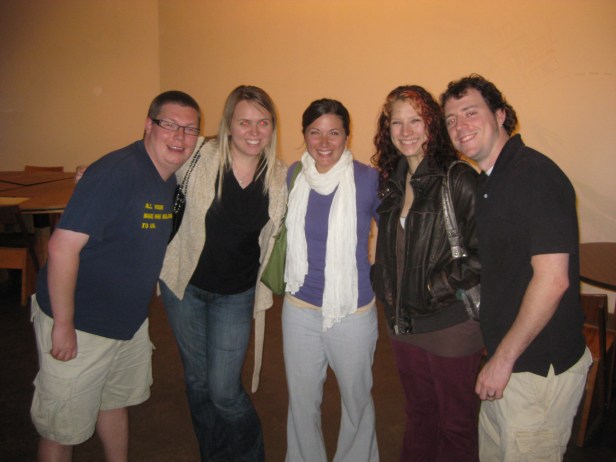 The gang at the Overheard play