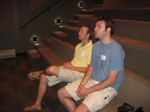 Patrick and I watch an entertaining 19-minute film on the history of Minneapolis.