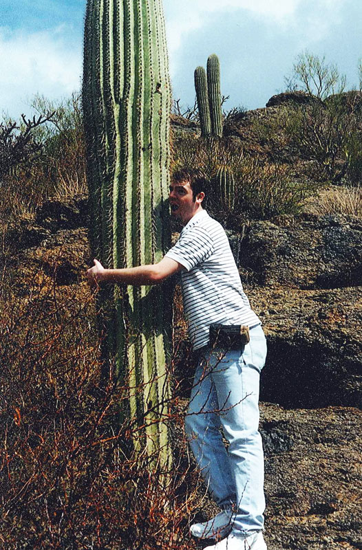 Me posing with my first cactus... look at that fancy camera pouch.