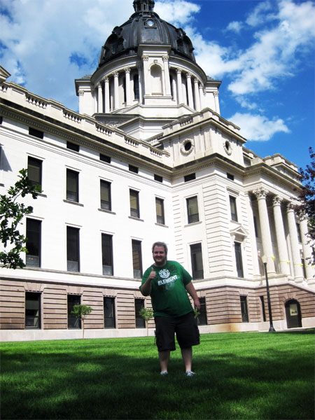 Jason LaPlant at the South Dakota state capitol building in Pierre