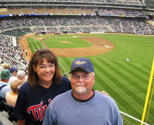 Mom and Dad at the Twins game