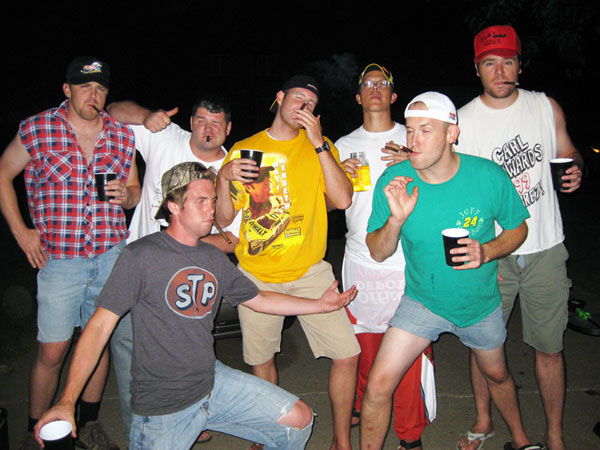 Jim, Dave, Josh, Patrick, Steve, Andrew, and me at Andrew's housewarming party.