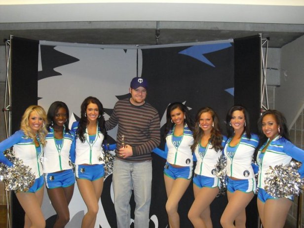 ryan glanzer with minnesota timberwolves cheerleaders