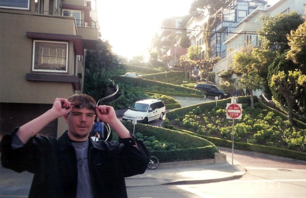 CALIFORNIA: Visiting the world's crookedest street, Lombard Ave., in San Francisco in 2001.