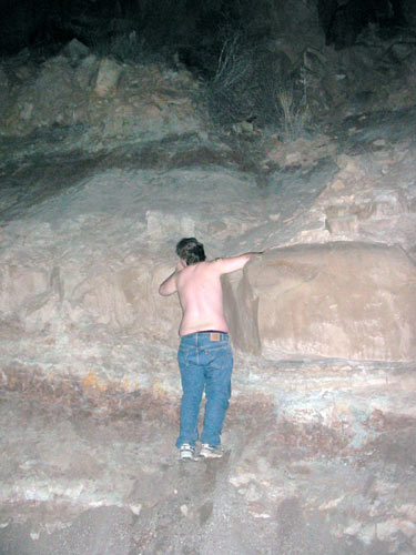 UTAH: Jason goes mountain climbing at night.