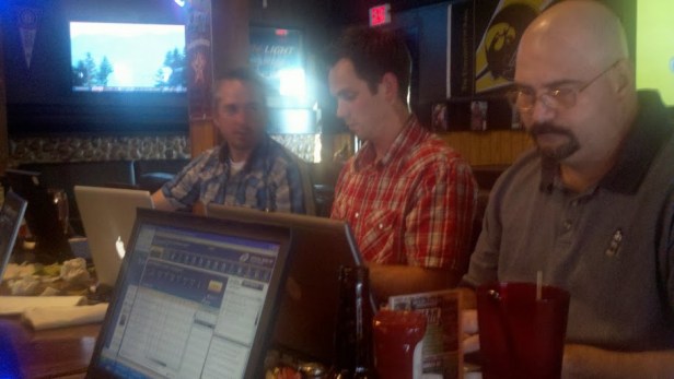 Fantasy football draft at Bikini's