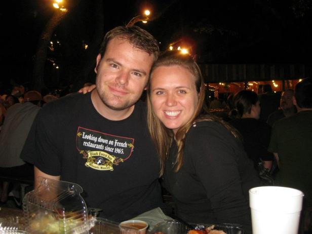 Ryan and Lauren at Salt Lick, Driftwood, Texas