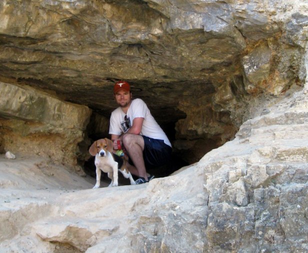 Ryan and Baxter explore Airman's Cave at Barton Creek Greenbelt Trail in Austin, Texas