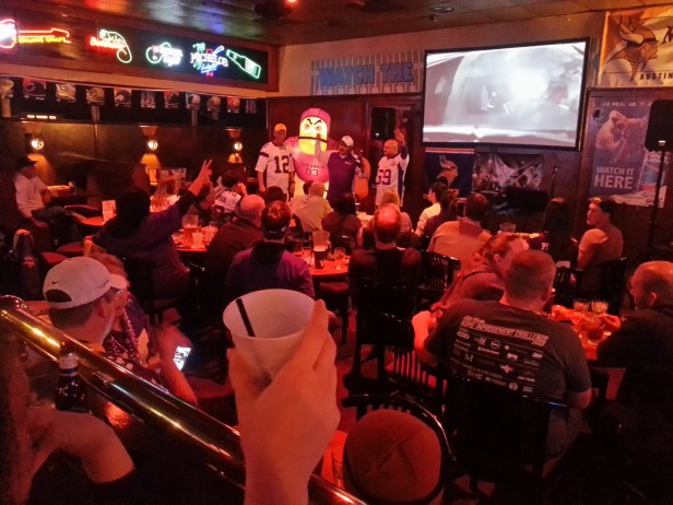 There was a surprisingly good turnout of local Vikings backers.