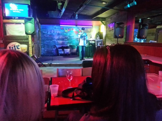 Christopher sings karaoke at The Water Tank, Austin, TX.