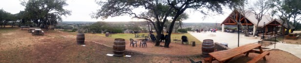 A scenic panorama of the Driftwood Vineyards.