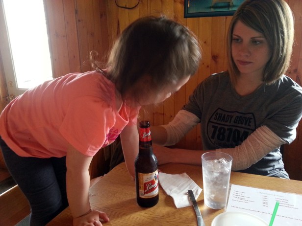 Ann and Hadley take in dinner at Gunners Back When? in Willow Lake.