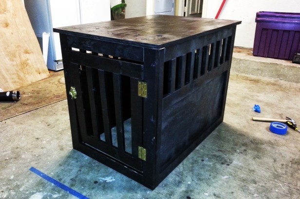Dog crate built using Kreg Jig and a whole bunch of Craftsman drill attachments. I did all the sawing with a jigsaw attachment!