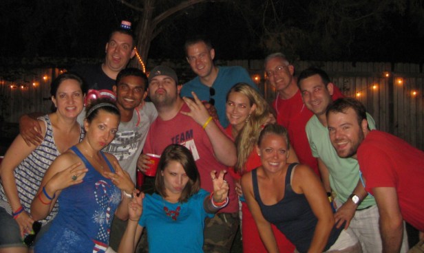 This is what was left of the crowd after fireworks around 11pm. Lauren of course was long gone as she had to work Friday.