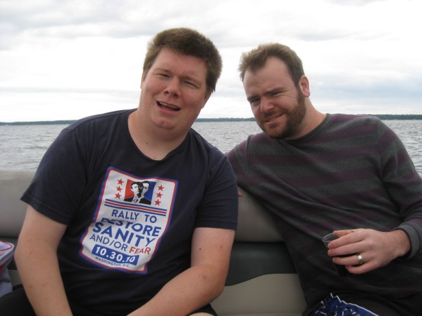 Sandy Sandbun and I on the pontoon.