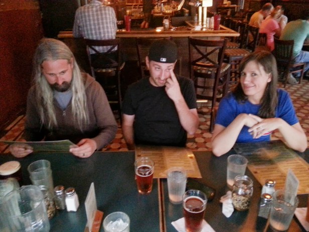 Jeremy, Chris, and Sarah at Town Hall Brewery.