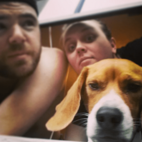 Watching a rare thunderstorm from the baby room window.