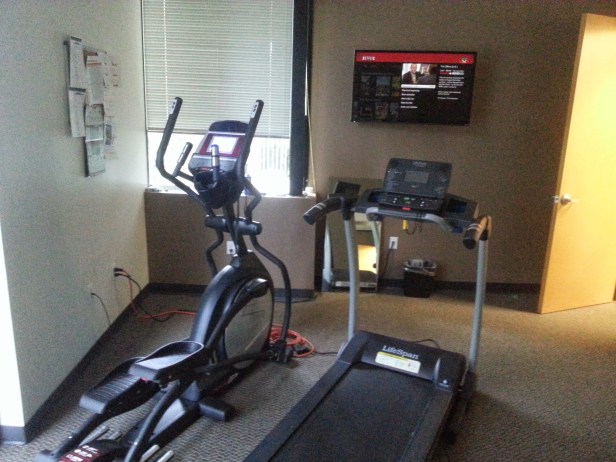 11:41am - Time for a 2.31-mile run on the elliptical machine while watching The Office.
