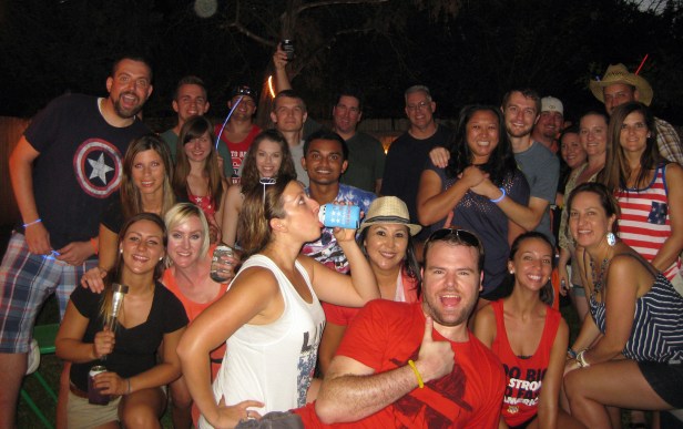 Using my good old 2008 Canon PowerShot, I arranged a timer to go off and jumped in my own photo at the last second. I was in charge of documenting Bart's party.