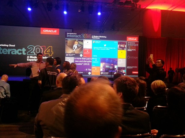 This Twitter hashtag board was featuring select Tweets the entire time, so I sent in a picture of Baxter which got a couple chuckles from the crowd.