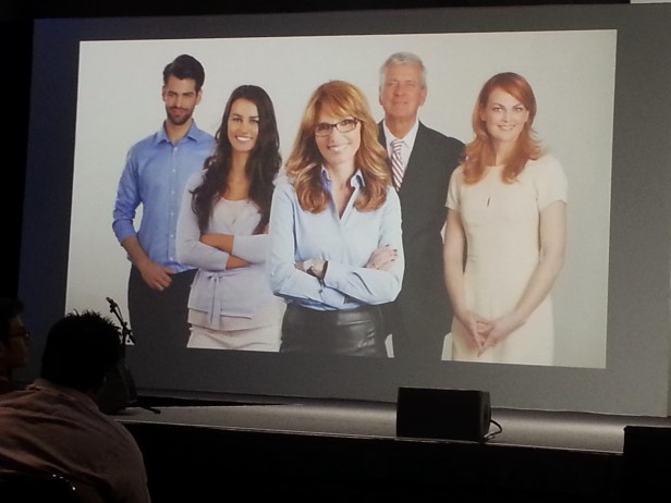 This stock image was projected on the screen at a keynote and I about lost control I was laughing so hard at the demonic looking man on the left. 