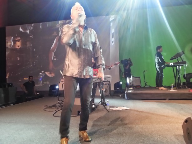 The lead singer of the B-52s... I stood front and center for a couple songs.