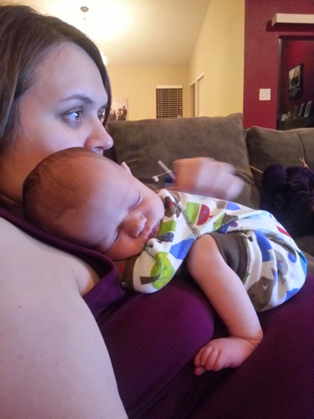 Johnny all snuggled up on Mommy for a nap!