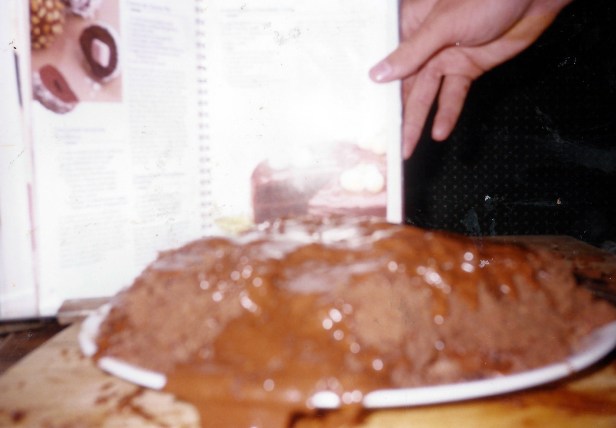 Obviously someone's failed attempt to make a chocolate cake.