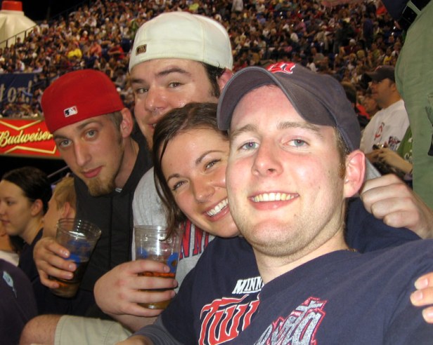 Not the season opener, but Walsh, Liz, Patrick and I had the Microboards seats for the home opener a week later.