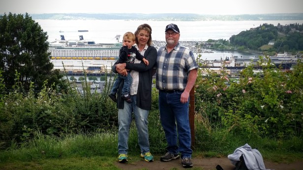 Johnny and the grandparents near our rental house.