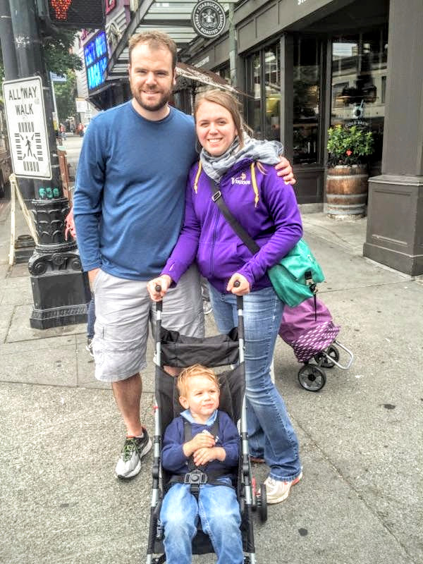 Family enjoying a cool day in Seattle.